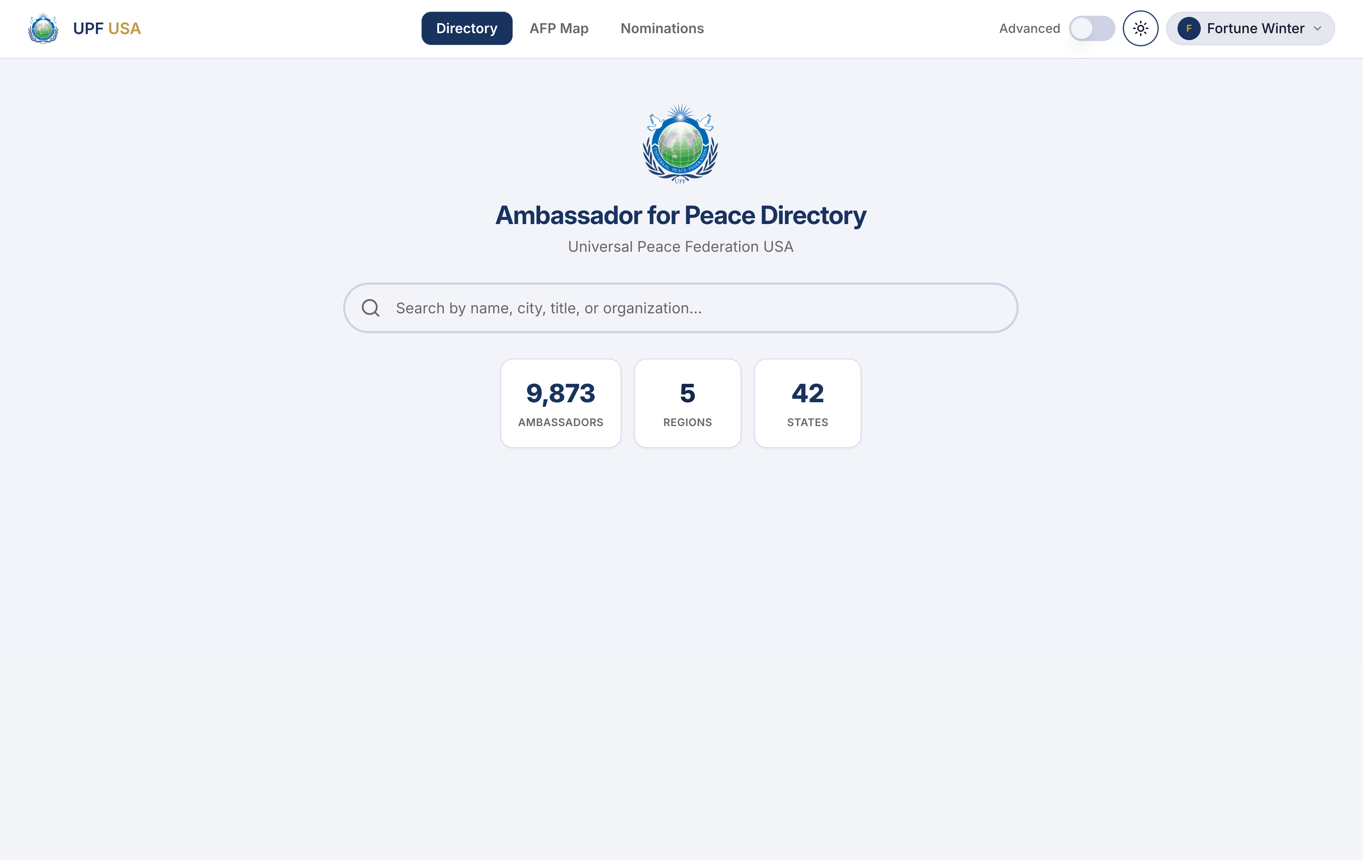 UPF-USA Ambassador for Peace Directory